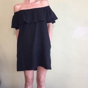 Zara Black Off the Shoulder Dress